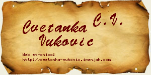 Cvetanka Vuković vizit kartica